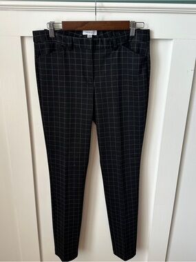 Calvin Klein Black Pants with Gray Windowpane Grid